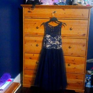 Haute monde size small navy blue dinner dresss